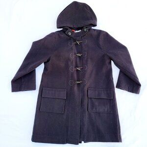Florence Eiseman Girl's Navy Hooded Toggle Duffle Coat - size 7